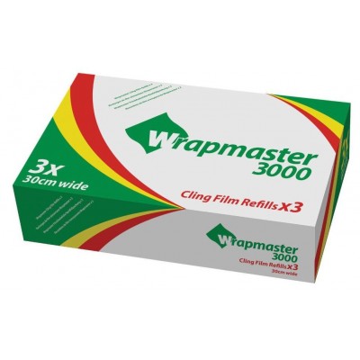 12" Wrapmaster 3000 Cling Film - 30cm Wide - 1 x 3